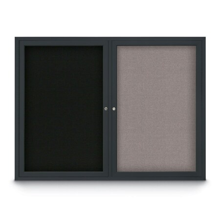 United Visual Products Corkboard, Rubber/Black, 24" x 36" UV450HI-BLACK-RUBBER